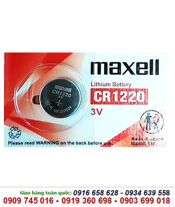 Maxell CR1220 - Pin 3v lithium Maxell CR1220 chính hãng Made in Japan